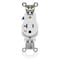 Leviton PlugsandRcptcls, 20A, 125VAC, Wht, Nylon, PK1 W5361-W - alternate 1