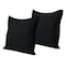 Homeroots Set of Two 20" Black Cotton Throw Pillows with Fringe, 2PK 588373 - alternate 2