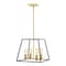 Jonathan Y Lloyd 15" 4-Light Farmhouse Industrial Iron LED Pendant, Black/Brass Gold JYL6510A - alternate 11