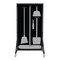 5S Supplies Housekeeping Shadow Board Broom Station V4, Black / Gray Shadows, Kit + Stand, No Text HSB-V4-BLACK/GRAY-KIT-STAND- NO TEXT - alternate 1