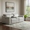 Homeroots 93in Light Gray and Silver Italian Leather Power Reclining Loveseat With Storage 720574 - alternate 9