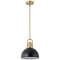 Jonathan Y Zane 9.5 in. 1-Light Modern Farmhouse Industrial Metal Dome LED Pendant, Black/Brass Gold JYL9573A - alternate 6