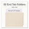 Pendaflex Manila End Tab Folders, Straight Tabs, Letter Size, 0.75" Expansion, Manila, 50PK 1007069 - alternate 3