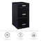 Space Solutions 14.25 in W 3 Drawer Vertical File Cabinet W/ Pencil Drawer, Black 20990 - alternate 12