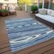 Homeroots 10' X 14' Navy Blue Denim Blue And Ivory Faux Bois Washable Indoor Outdoor Area Rug 614496 - alternate 7
