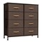 Homeroots 32" Brown Steel and Fabric Eight Drawer Chest 484690 - alternate 1