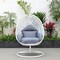 Leisuremod White Wicker Hanging Egg Swing Chair with Charcoal Blue Cushions ESCW-40CBU - alternate 6