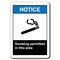 Signmission 10 in Height, Plastic, 10" x 7", ANSI-710WS Smoking Permitted In This ANSI-710WS Smoking Permitted In This - alternate 7
