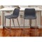 Homeroots Set of Two 26" Black And Brown Faux Leather And Steel Counter Height Bar Chairs 555684 - alternate 4