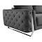 Homeroots 72in Dark Gray And Silver Velvet Loveseat 518574 - alternate 6