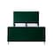Homeroots Hunter Green Solid Wood Queen Upholstered Velvet Bed 544768 - alternate 7