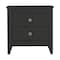 Homeroots 24" Black Wood Two Drawer Nightstand 478276 - alternate 1