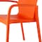 Homeroots Set of Two Orange Heavy Duty Plastic Outdoor Stacking Dining Chairs, 2PK 565204 - alternate 4