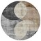 Homeroots 8' Pewter Brown And Charcoal Round Geometric Washable Indoor Outdoor Area Rug 604931 - alternate 7