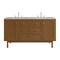 James Martin Vanities Laurent 60" Double Vanity, Honey Oak w/ 3 CM Victorian Silver Silestone Top 545-V60D-HNO-3VSL - alternate 1