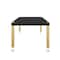Homeroots 95" Black and Gold Wood and Stainless Steel Dining Table 534368 - alternate 7