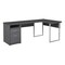Homeroots 79" Gray and Silver L Shape Computer Desk With Two Drawers 333445 - alternate 1