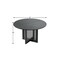 Homeroots 52" Black Solid Wood and Rattan Cross Leg Base Round Top Dining Table 712197 - alternate 3