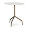 Homeroots 20" White and Gold Stone and Iron Oval End Table 605392 - alternate 1