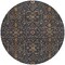 Homeroots 8' Navy Blue Brown And Red Round Floral Washable Indoor Outdoor Area Rug 604603 - alternate 5