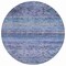 Homeroots 8' Blue Aqua And Charcoal Round Floral Washable Indoor Outdoor Area Rug 606184 - alternate 6