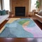 Homeroots 9' X 12' Green And Teal Blue Abstract Washable Indoor Outdoor Area Rug 630451 - alternate 5