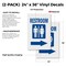 Signmission Restroom With Arrow, Vinyl Decals Only 24 Inch x 36 Inch, Vinyl Decal, 2PK DSB-2436-2PACK-Restroom With Arrow - alternate 2