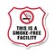 Signmission No Smoking Shield Label Set This Is A Sm, 6 Inch X 6 Inch, Plastic Sign SHI-P-6-399 - alternate 1