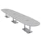 Skutchi Designs Boval Conference Table With Power Unit, 48 in W, 192 in L, Grey HAR-BOVL-48X192-DOU-U779-ESIL - alternate 1