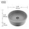 Vigo Palermo Gothic Gray Concreto Stone 15 in. L x 15 in. W x 5 in. H Round Vessel Bathroom Sink VG04061 - alternate 5