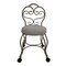 Homeroots 18in Cream and Silver Microfiber and Metal Upholstered Round Bench 733248 - alternate 7