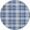 Homeroots 8' Navy Blue And Ivory Round Plaid Washable Indoor Outdoor Area Rug 597119 - alternate 4