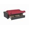 Homeroots 74" Red Chenille Sleeper Sofa And Toss Pillows With Brown Legs 607197 - alternate 3