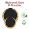 Smarty Had A Party 7.5" Black with Gold Moonlight Round Disposable Plastic Appetizer/Salad Plates (120 Plates), 120PK 967BG-CASE - alternate 5