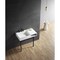 Kingston Brass 36" Solid Surface Console Sink with Stainless Steel Legs, 8-Inch, 3-Hole, Matte White/Matte Black KVPB3368SQA0 - alternate 4