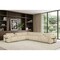 Homeroots Beige Italian Leather Modular L Shaped Eight Piece Corner Sectional With Console 534850 - alternate 8