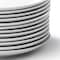 Elama Professional Kitchen 12 Piece Round Porcelain Salad Plate Set in White EL-2024-SP - alternate 4