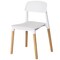 Fabulaxe Modern Plastic Dining Chair Open Back with Beech Wood Legs, White QI004222.WT - alternate 1