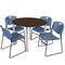 Regency Round Kee Breakroom Table W/ 4 Zeng Stack Chairs, 42 in W, 42 in L, Neo Walnut TB42RNDNWBPCM44BE - alternate 1