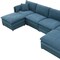 Homeroots 66" Blue Fabric Modular Sleeper Sofa With Ottoman 568291 - alternate 9