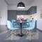 Leisuremod Bristol 5-Piece Modern Dining Set: Round MDF Table & 4 Eiffel Plastic Chairs with Chrome Legs, 5PK BTBL-35BL-CR19TBUG4 - alternate 8