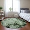 Homeroots 8' Artichoke Green And Emerald Round Abstract Washable Indoor Outdoor Area Rug 577153 - alternate 4