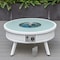 Leisuremod Walbrooke White Patio Conversation, Round Fire Pit with Slats Design & Tank Holder, Light Grey WWS-29-24-57-31-LGR - alternate 4