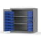 Strong Hold 14 GA Bin Cabinet with 2 Shelves - 36 In W. x 36 In. H x 24 In. D - 40 Blue Bins 33-BS-242-40B-L - alternate 3