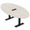 Skutchi Designs 7ft Conference Table With Power Unit | 4 Person Modular Oval Meeting Table | Harmony Series HAR-OVL-48X84-T.BK-K458-EBLK - alternate 1
