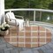 Homeroots 8' Copper Gold And Gray Round Plaid Washable Indoor Outdoor Area Rug 597585 - alternate 4