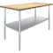 Amgood 30 in. x 60 in. Maple Wood Top Work Table with Adjustable Undershelf MWWT-3060-Z - alternate 1