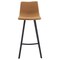 Leisuremod Elland Modern Upholstered Leather Bar Stool with Iron Legs and Footrest, Light Brown, 2PK ES29BR2 - alternate 6