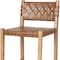 Homeroots 26" Brown and Natural Leather and Solid Wood Low Back Counter Height Bar Chair 605946 - alternate 4