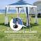 Sunjoy 8 ft x 8 ft Patio Gazebo, Modern Steel Frame Soft Top Gazebo with Netting - Navy Blue & White A101003611 - alternate 7